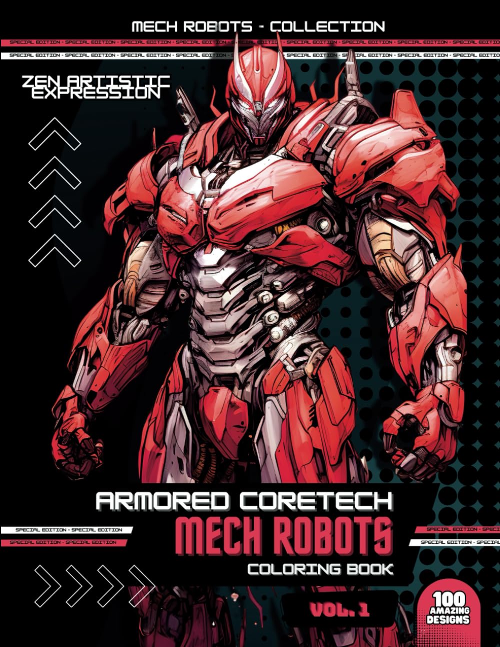 Mech Robot Coloring Book: Armored Coretech - With 50 stunning designs