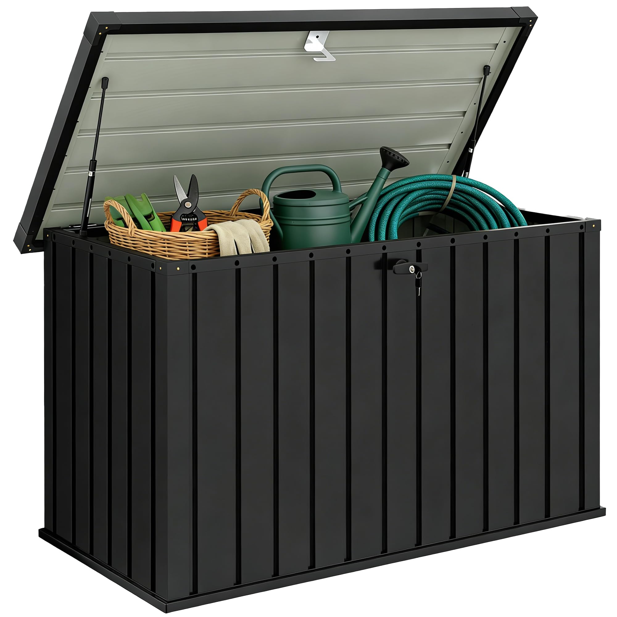 Outsunny - Metal Garden Storage Box - 400L - Black