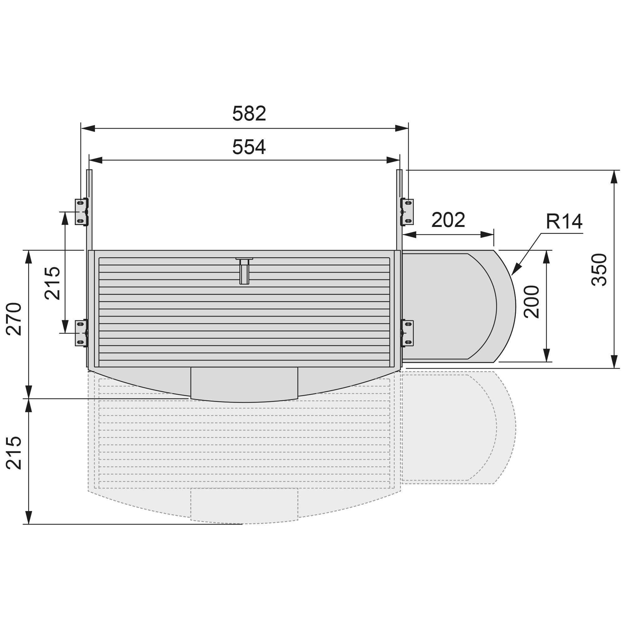 Emuca - Soporte Portateclado Extraíble con Bandeja Auxiliar para el Ratón, Acero y Plástico, Plástico gris