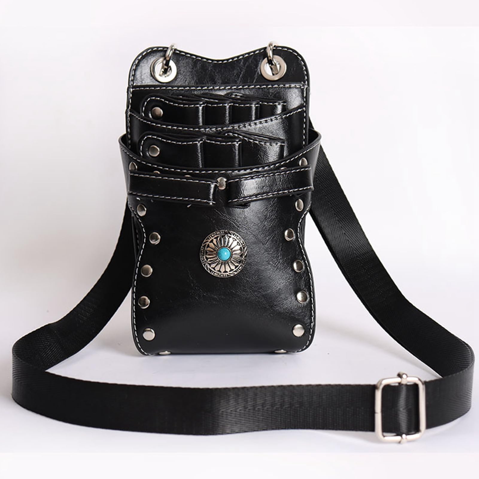 Friseur Hüfttasche, Retro Friseur Scherentasche, Scheren Holster, Haustier Groomer Scheren Tasche für Salon (Schwarz)