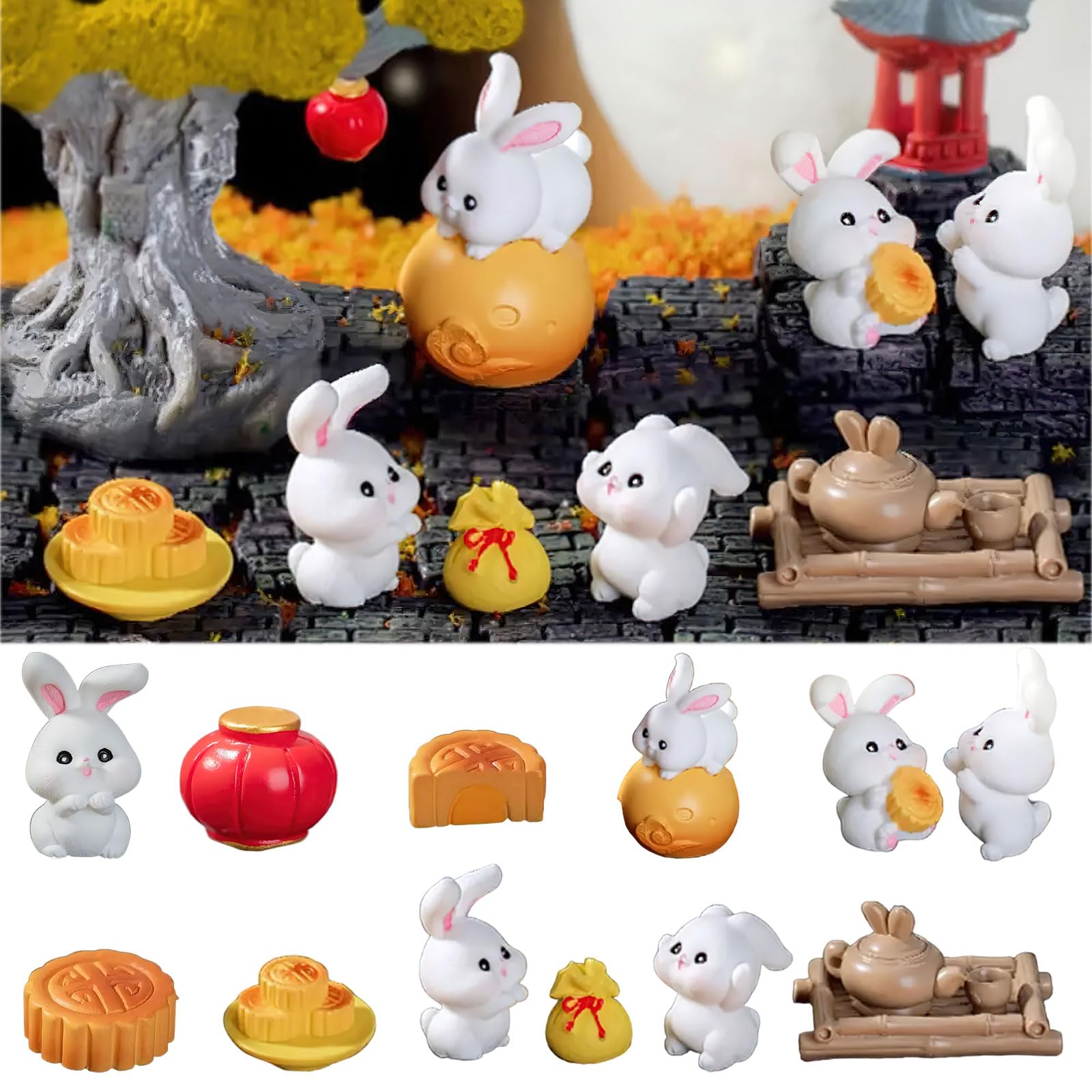 Amazon.com: AUOCATTAIL 14PCS Mid-Autumn Festival Rabbit Mooncake