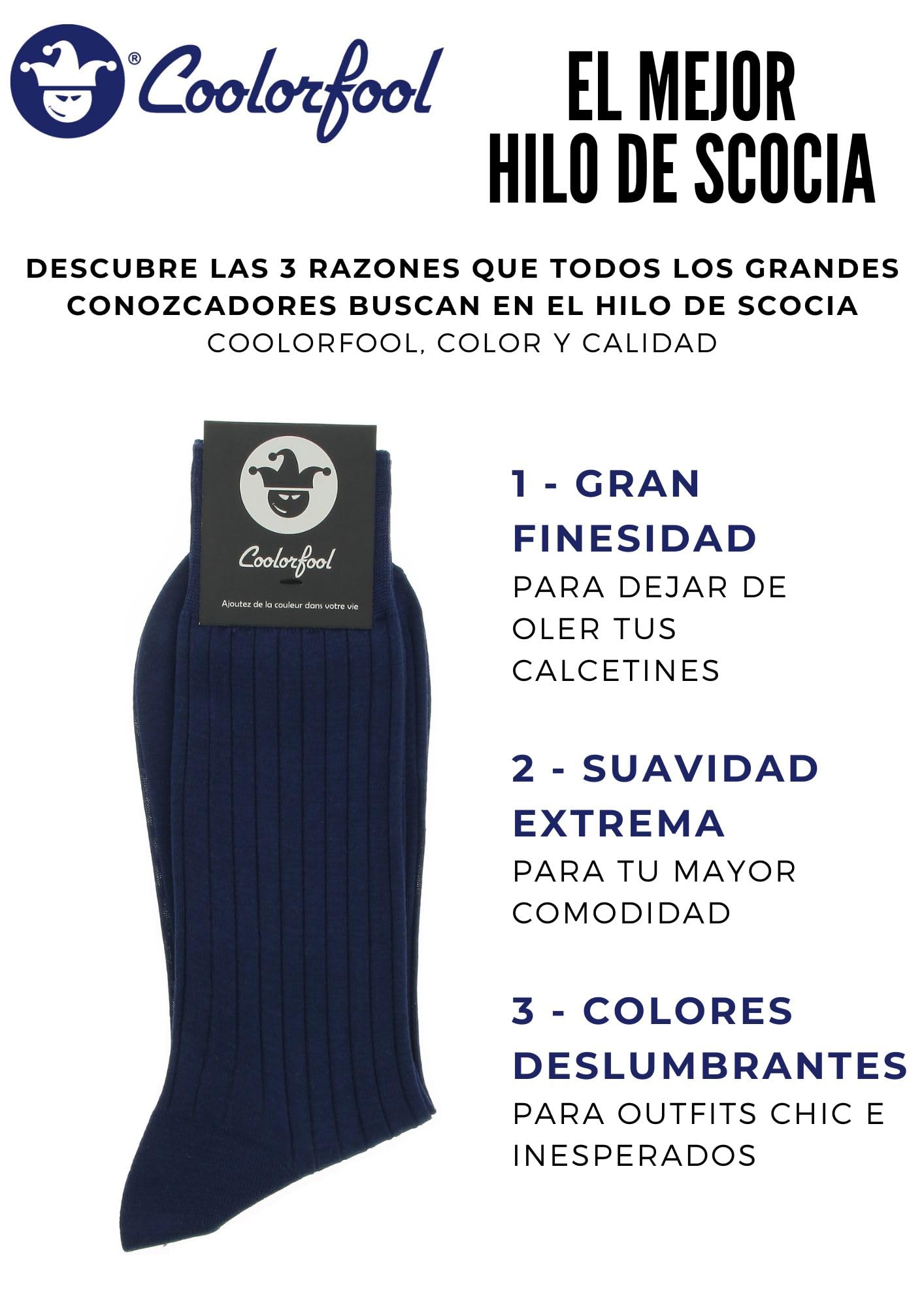 Paquete de 5 calcetines de algodón 100% Hilo de Scocia - finos y suaves - para hombres y mujeres - 35 36 37 38 39 40 41 42 43 44 45 46 47 48