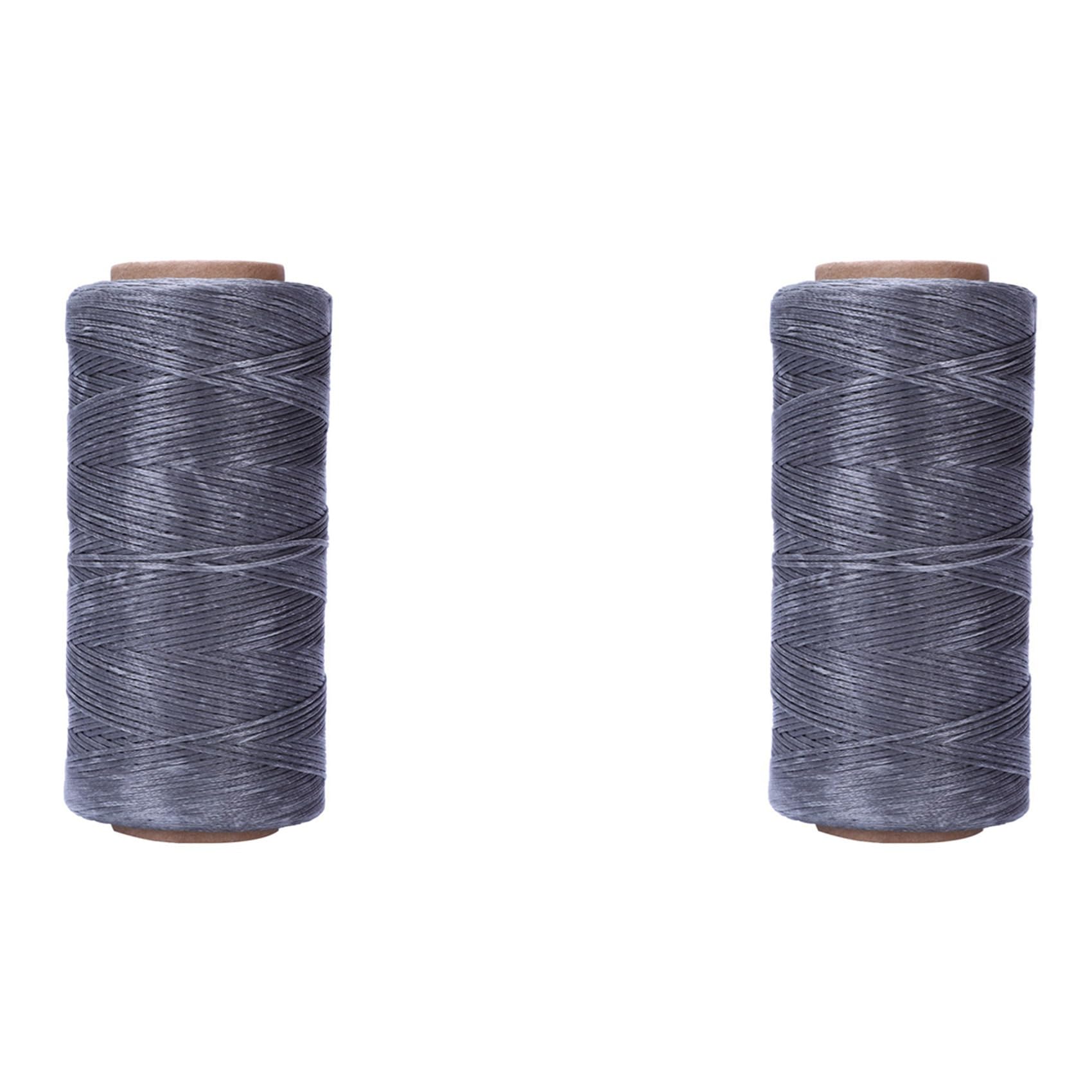 Hndhbfgrt 2pcs 260M 150D 1MM Leather Sewing Waxed Wax Thread Hand Needle Cord Craft DIY :Gray