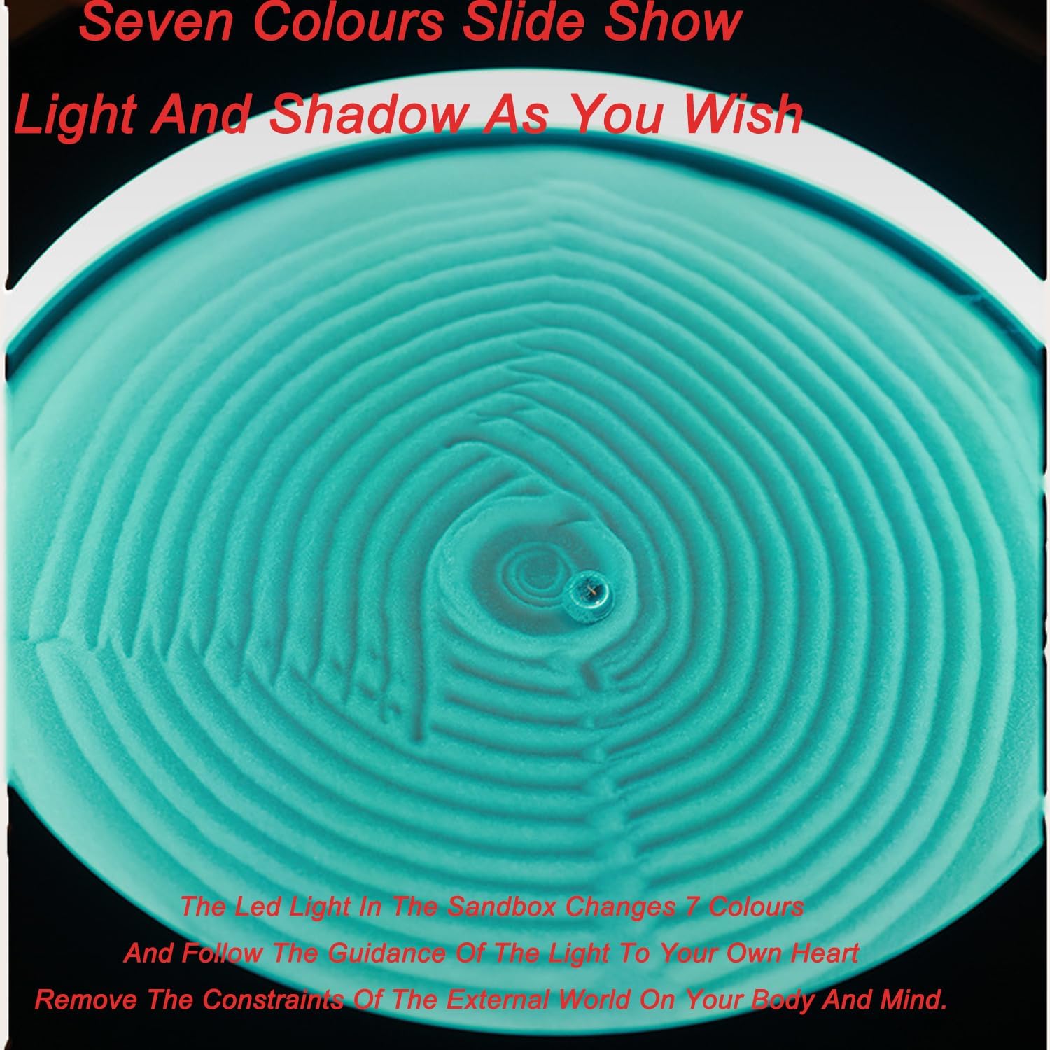 Bandeja de pintura de arena para meditación con 19 patrones y luz LED, accesorios zen para aliviar el estrés y la ansiedad