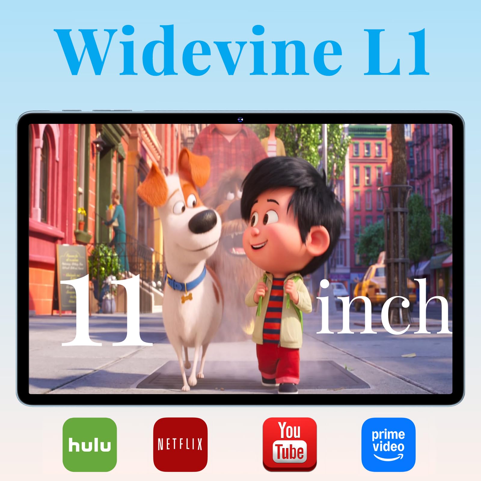 ZIOVO Tablet da 11 pollici, tablet Android 14,24 GB RAM+256 GB ROM/TF 1TB, Octa-Core 2.0 GHz,5 G WiFi/8000 mAh/13+5 MP/GMS Certified/Coperchio in metallo/Widevine L1/Supporto Neflix, Tablet Touch -Blu