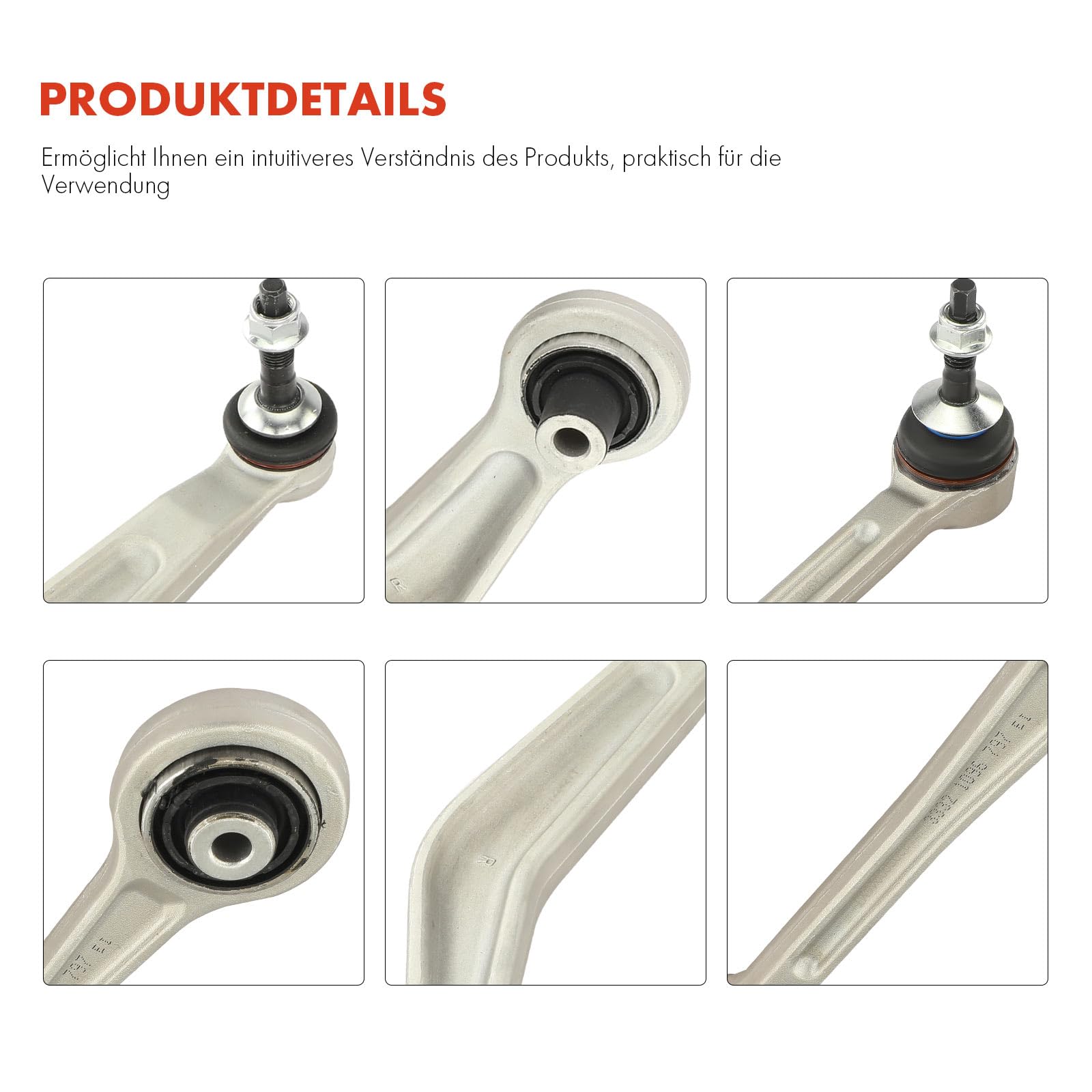 Frankberg 4-Teilig Querlenker Satz Kompatibel mit 5er E60 520-550 2.0L 4.8L 2001-2010 5er Touring E61 520-550 2.0L-4.8L 2004-2010 6er Cabriolet E64 630-650 3.0L-4.8L 2004-2010 Replace# 33306772242