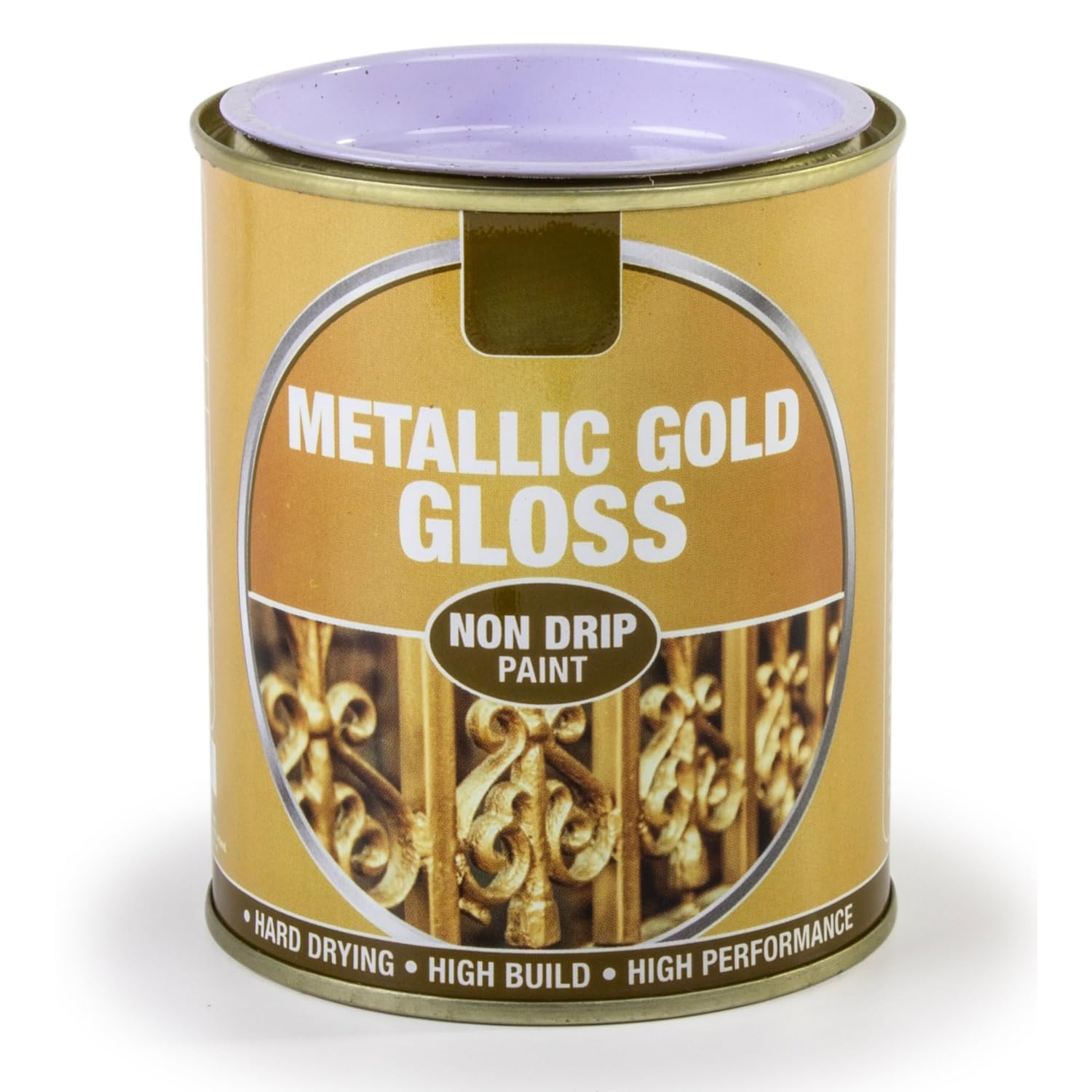 Inspired Essentials 300ml Non Drip Paint Tin Exterior Interior Hard Drying Performance Multi-Purpose Tin for Metal, Wood, Plastic, Walls with Perfect Finish (2, 151 - Metallic Gold Gloss) โ image 1