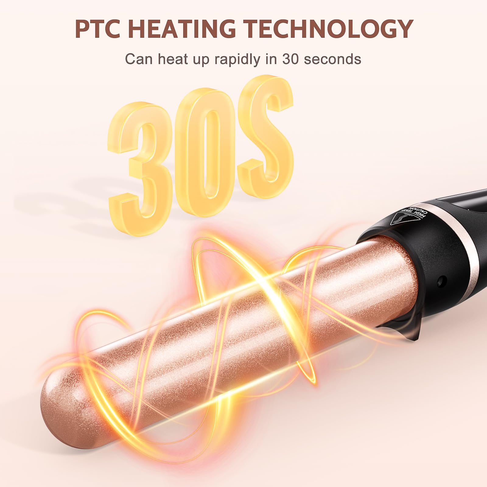 5 en 1 Fer à Friser Professionnel Chauffage Rapide Fer à Boucler Céramique avec Températures Réglable de 80-230 ℃ LCD Écran et Interchangeable 9-32 mm pour Créer de Grosses Vagues