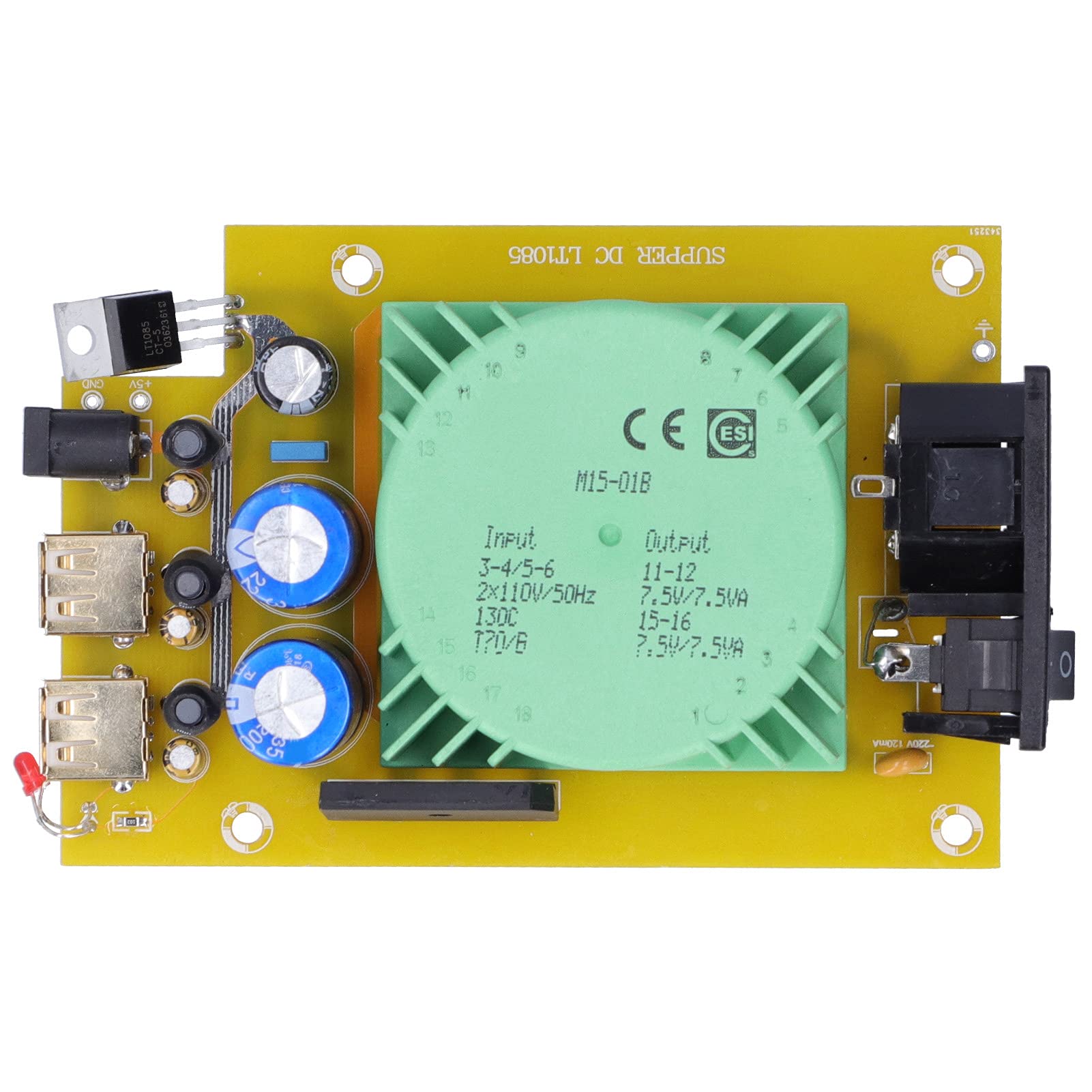 Moduł Regulatora 15VA Płyta Stabilizatora Napięcia PCB Podwójne Wyjście 230VAC Wejście do DC 5V USB 2.5A Moduł Zasilacza do Naprawy Stołu Testowego Elektroniki