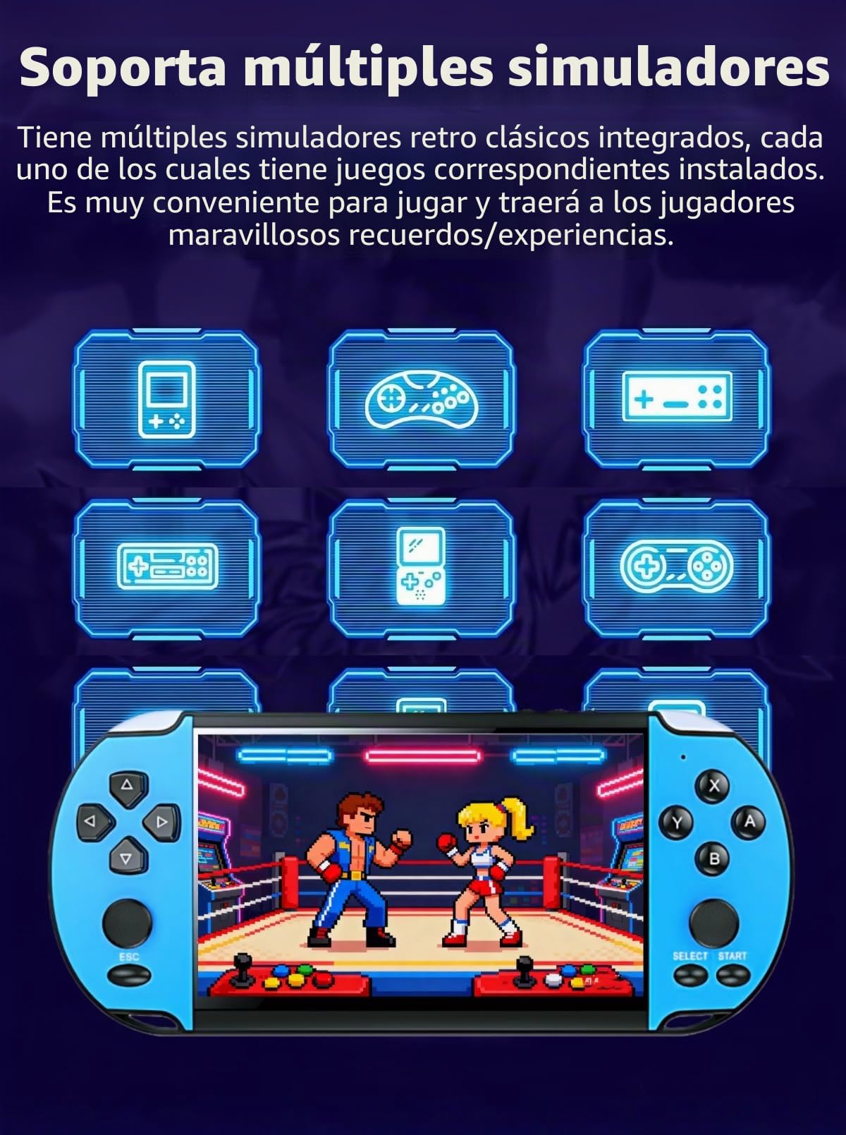 JXD 5.1 Pulgadas Retro Consola de Juegos portátil multifunción Múltiples emuladores Juegos Integrados Salida de vídeo/música/TV Viajes/Aire Libre/Ocio Entretenimiento Regalo de cumpleaños/Navidad