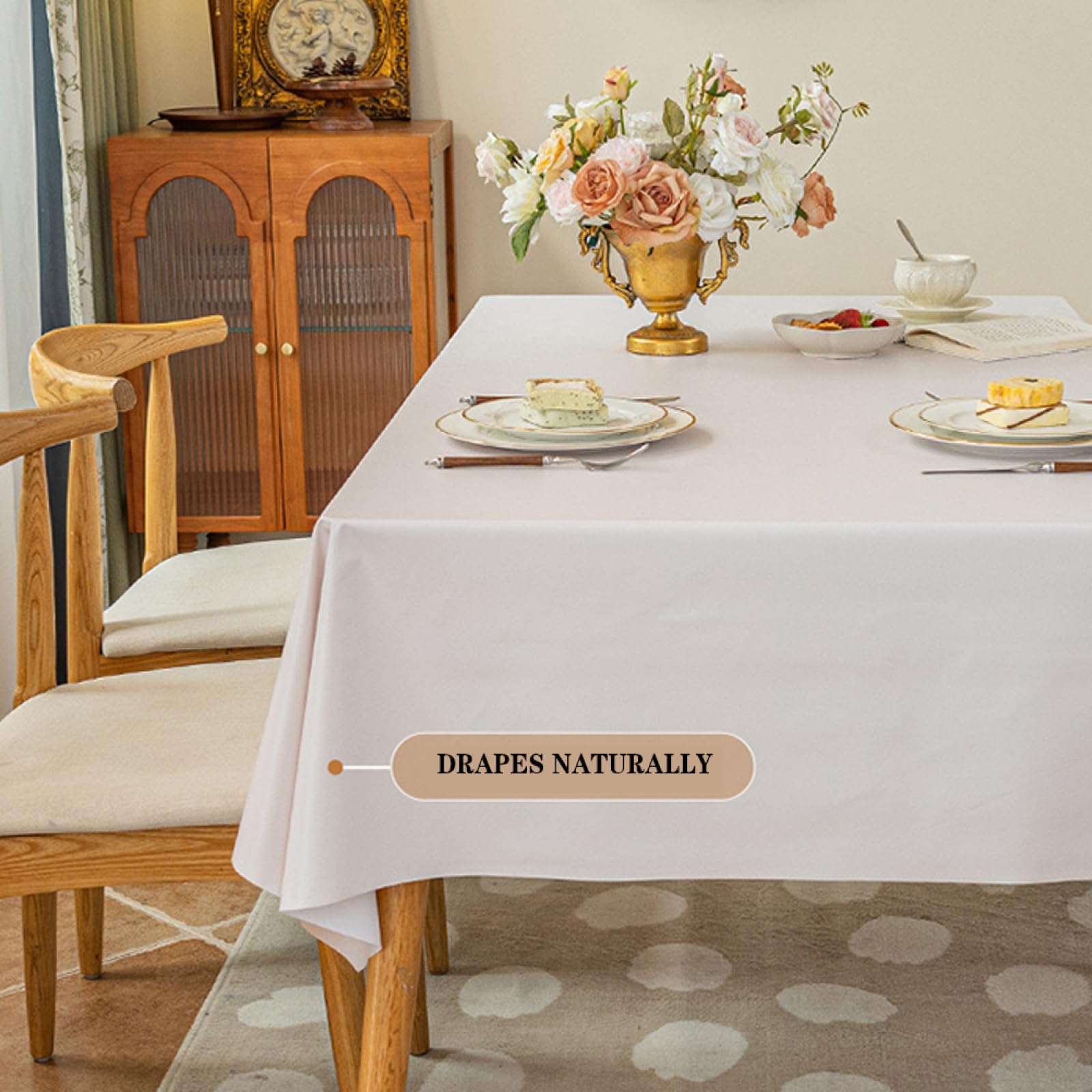 Tovaglia Riutilizzabile 140x200cm Tovaglia in PVC Tovaglia Lavabile per Cucina, Giardino, Matrimonio, casa, Picnic, Festa all'aperto