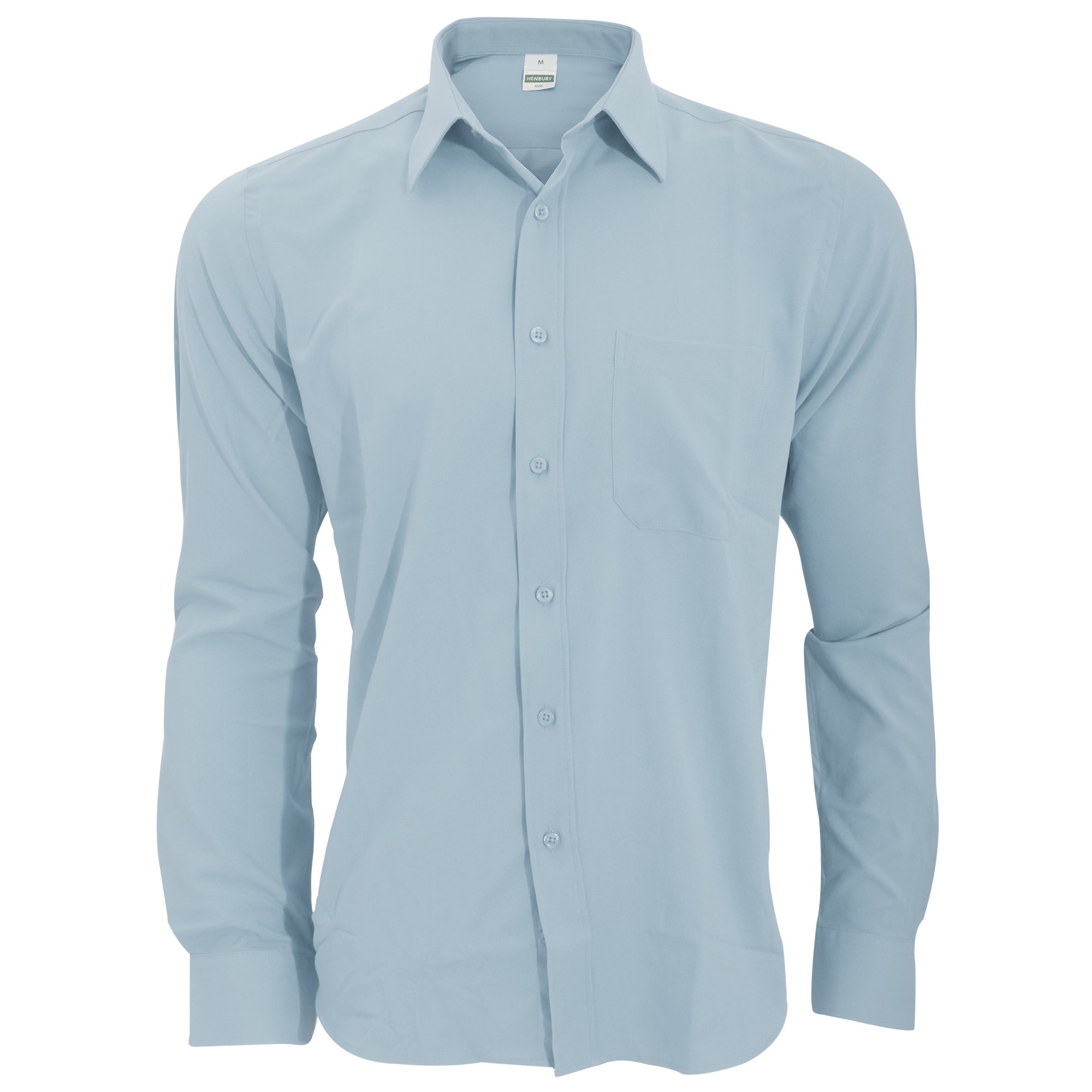 Henbury - Camisa Transpirable para Trabajar de Manga Larga accion Anti-Bacterial Hombre/Caballero - Trabajo/Fiesta/Verano (Pequeña (S)) (Azul Marino)