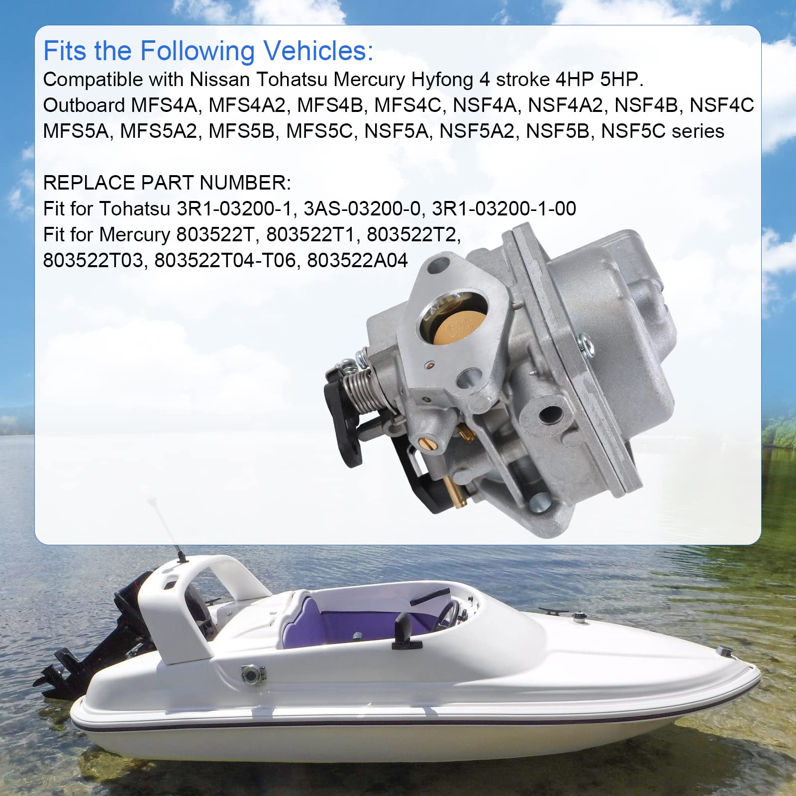 megu　② DICMIC Boat Motor Carburetor Compatible with Nissan Tohatsu
