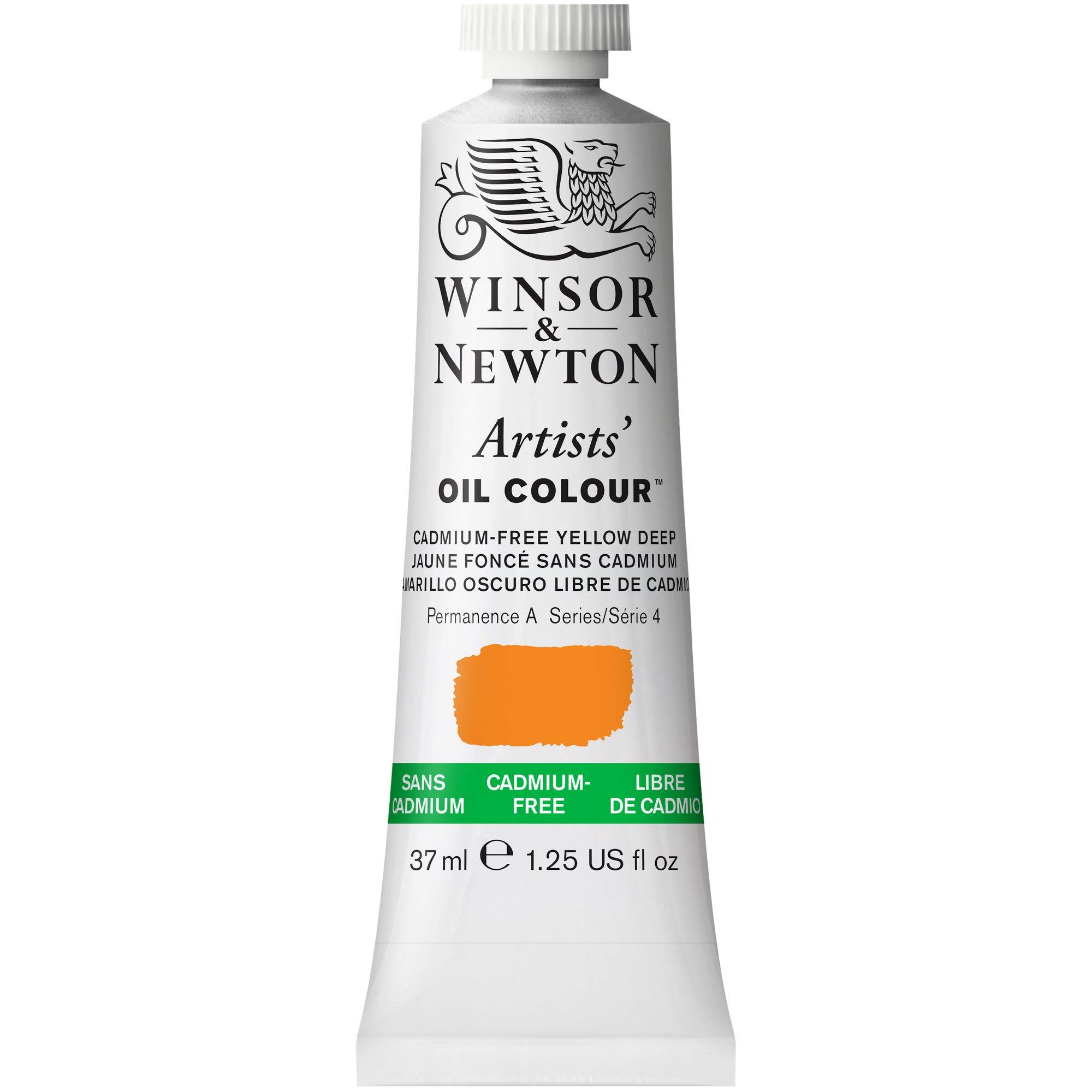 Winsor & Newton 1214891 Artists' Oil Colour, 37ml Volume, Cadmium Yellow Deep, Pack of 3