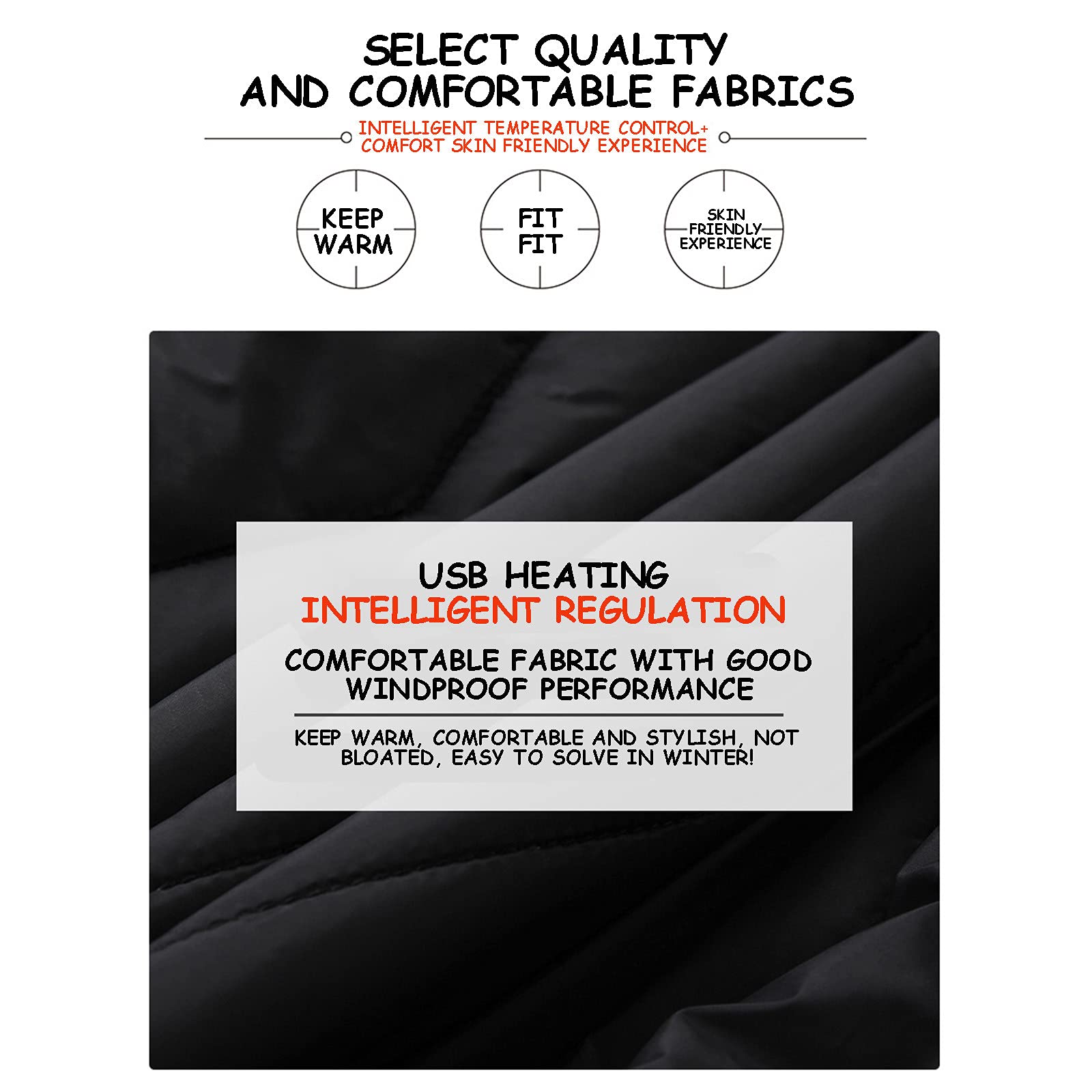 Gilet Chauffant Homme et Femme électrique Chargement USB Veste Chauffante Sans Manche Vêtements Chauffant Hiver Chaud Léger Manteau Doudoune Veste pour Camping Le Ski en Plein Air S-6XL