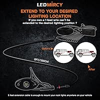 Vista 3 de Cable de extensión de luces LEDMIRCY para luces de roca LED - 5 pies 22AWG Conectores impermeables macho hembra 6 piezas 11mm tuerca