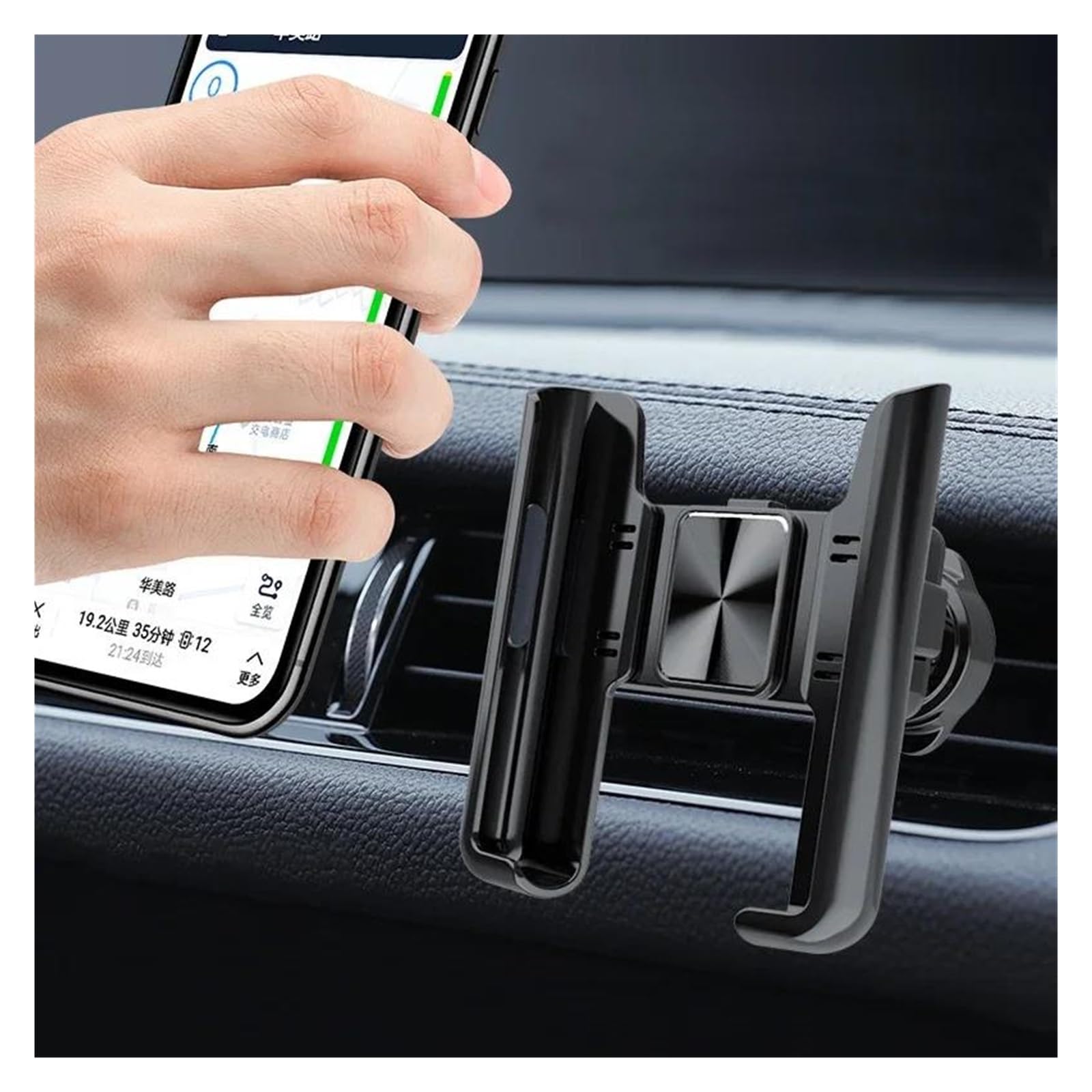 Porta Cellulare Auto Supporto per telefono girevole a 360°, universale, con clip per bocchetta dell'aria per auto, supporto GPS(Silver)