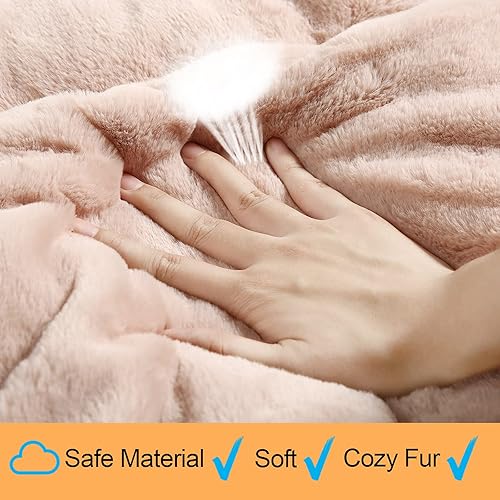 Miniatura 4 de Cama para perros grandes, ultra suave, lavable y antideslizante, tapete acogedor para dormir, color rosa, 42 pulgadas