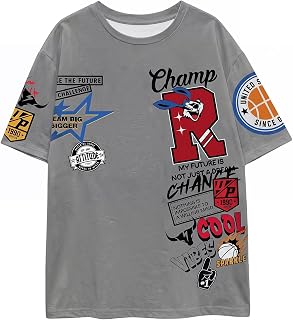 SweatyRocks Men's Graphic Short Sleeve Tee Shirts Casual Oversized Tees