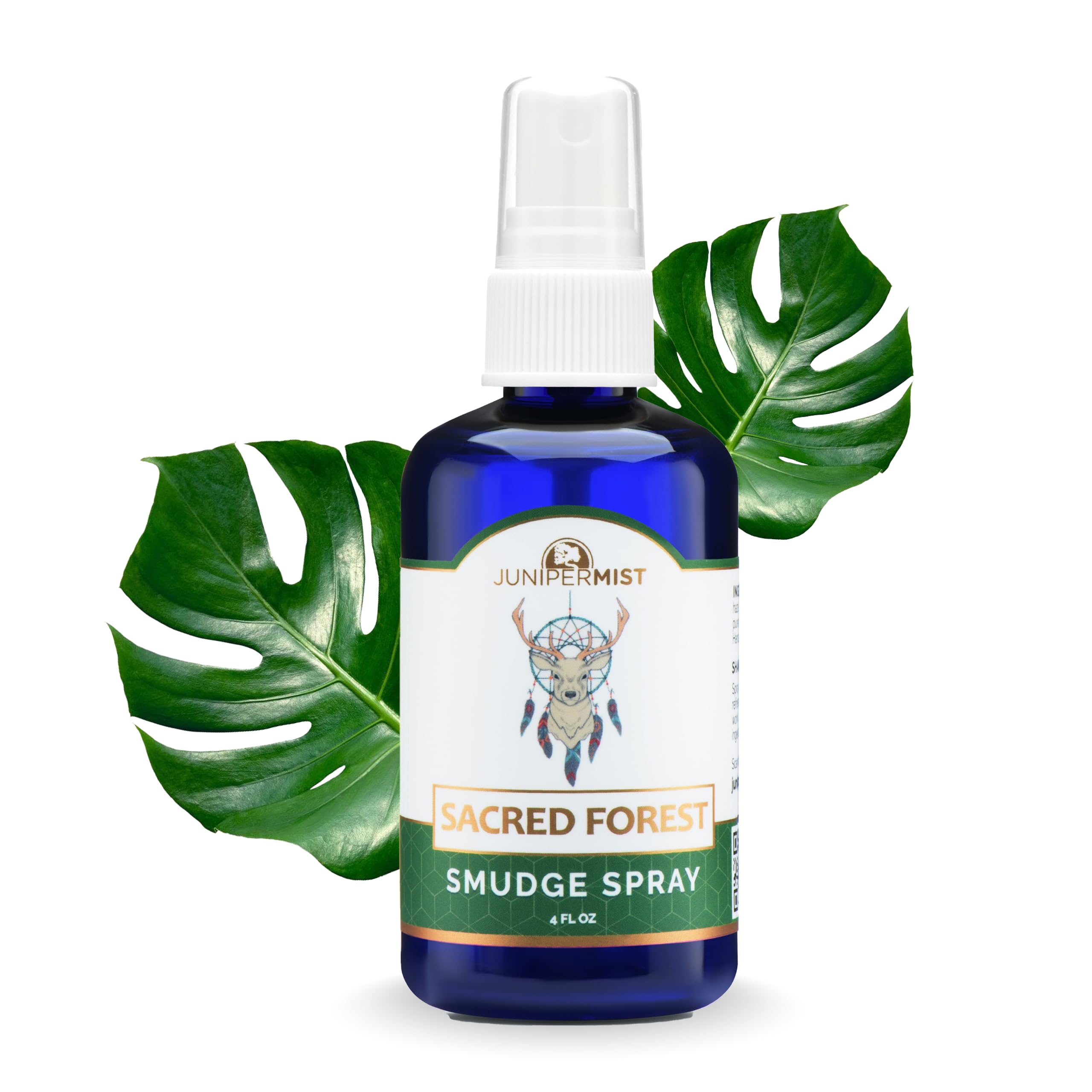 Cedar & Sage Sacred Forest Smudge Spray (4oz) with Cedar Essential Oil – Deep Earth Connection – Cleansing Spray for Negative Energy & Spiritual Protection with Fir, Juniper – USA Made