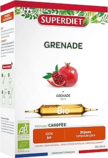 SUPERDIET – GRENADE BIO – 100% PUR JUS – Fabrication française – 20 ampoules de 10 ml