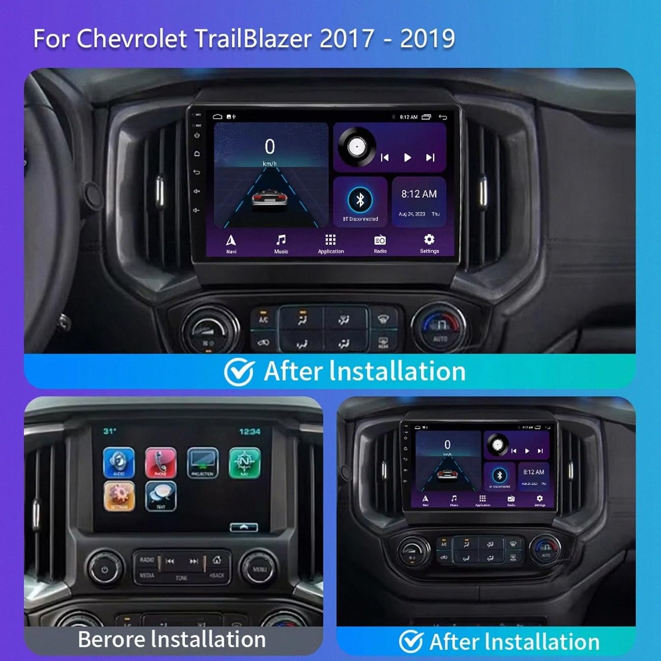 Ekran Carplay Dla Apple Carplay Android Auto dla Chrysler Pacifica 2006-2012 Przenośny Ekran Dotykowy Z Siri, Bluetooth, Nadajnikiem, Sterowaniem Głosowym, 4 Rdzeń 2G+32G