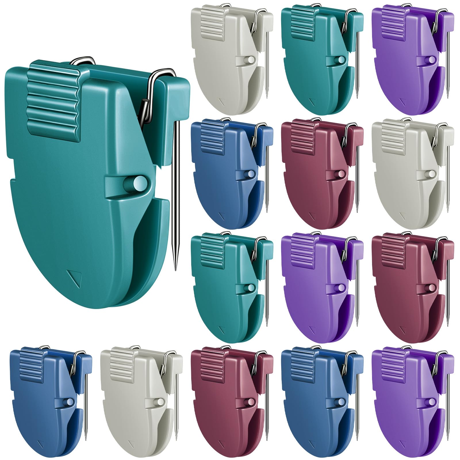Feifeiya 15 Pcs Cubicle Clips Fabric Panel Cubicle Accessories Fabric Partition Panel Wall Clip Office Photos Wall for Notes Memos Standard Size, 40-Sheet Capacity (Deep Color)