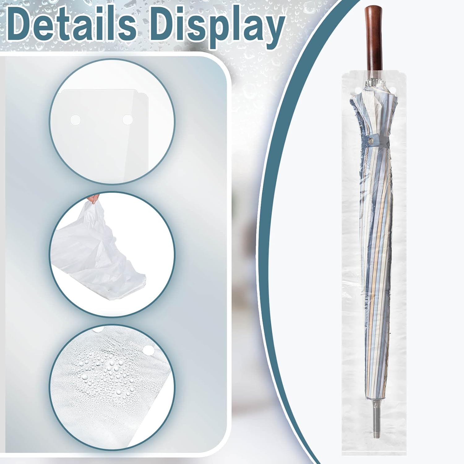 500 Pcs Clear Disposable Wet Umbrella Rain Bags Heavy Duty Umbrella Sleeve Big Covers for Wet Umbrellas Keep Church Lobby Floors Dry