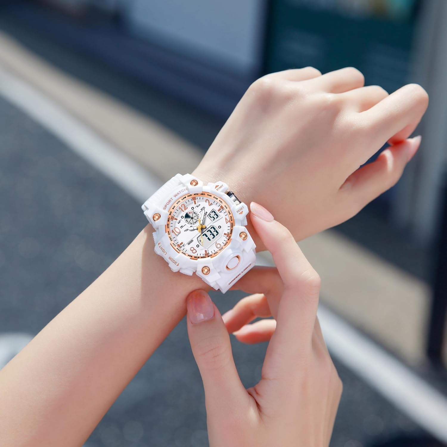 findtime Women’s Digital Watch Waterproof Sport Watch Analog Wristwatch Military Tactical Watches LED Luminous Alarm Stopwatch Dual Time Wrist Watches - Image 2