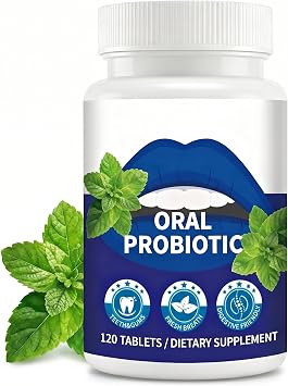 Oral Probiotics 110B CFU for Bad Breath & Gum Health - 7 Strains K12, M18, A12 Supports Gut - 120 Chewable Tablets 2 Month Supply, Non-GMO, Gluten/Lactose Free, Lime