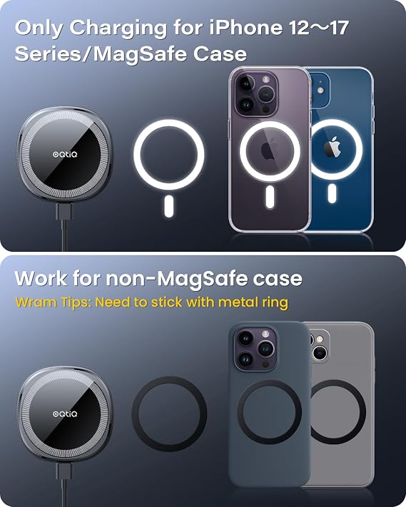 for MagSafe Car Mount Charger, Magnetic Wireless Car Charger Compatible with iPhone 17 16 15 14 13 12 Series, 15W Fast Charging Car Phone Mount for Windshield Dashboard Air Vent