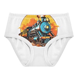 ALAZA Toddler Girls Cotton Hipster Underwear Soft Train 4 2 Pack 2T