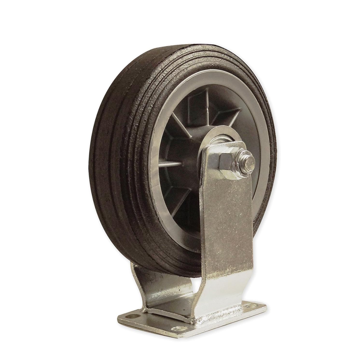 Caster 6 INCH All-Terrain Fixed 375 lb Solid Rubber, Standard Plate 1-3/4x2-7/8