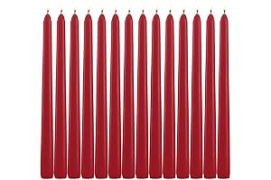 HELLY 14 Pack Tall Red Taper Candles - 10 Inch