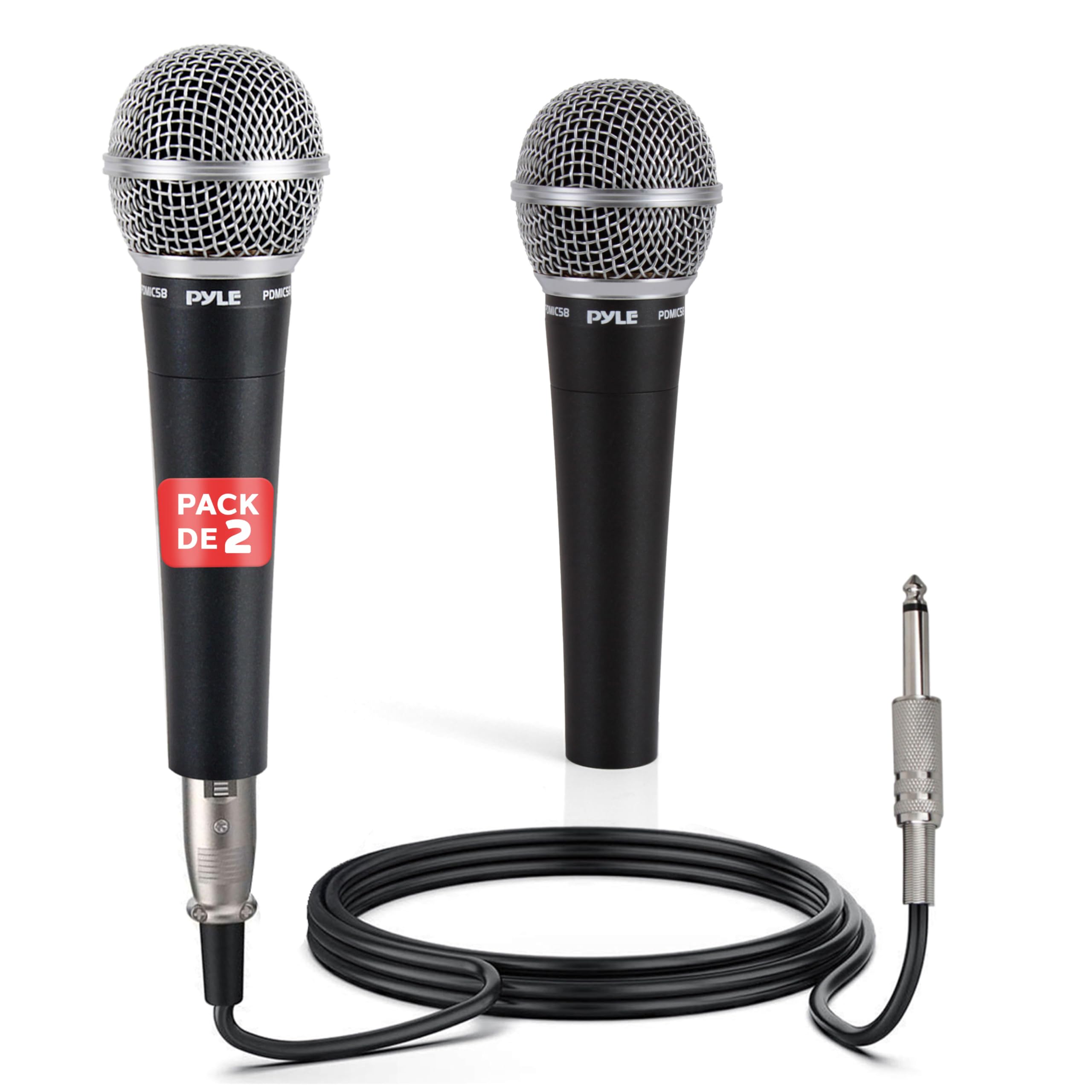 Microphones dynamiques Pyle micros main unidirectionnels avec filtre anti-pop