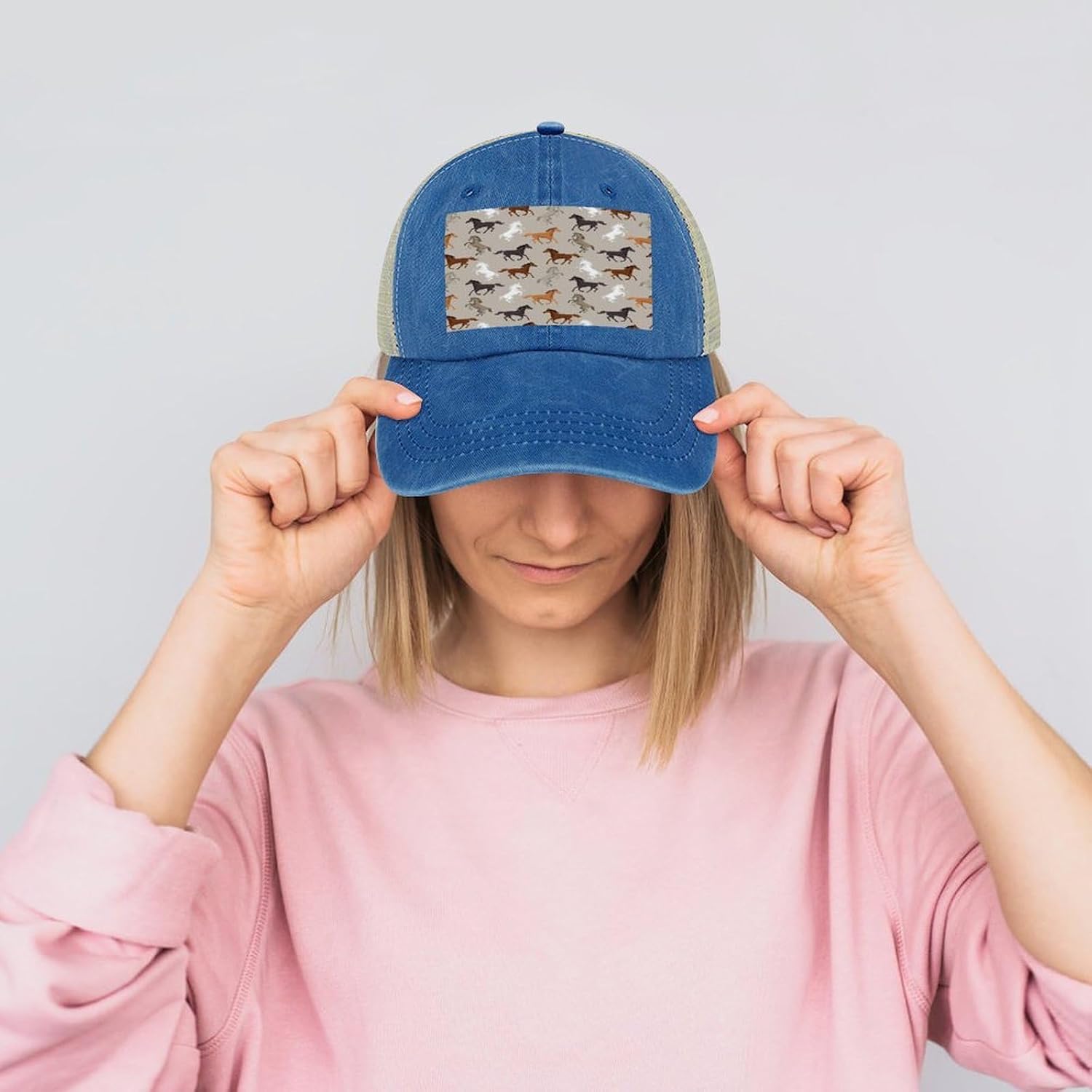 Cute Horse Hat Personalized Adjustable Cowboy Cap Cotton Cap Trucker Hats Dad Hat for Men Women