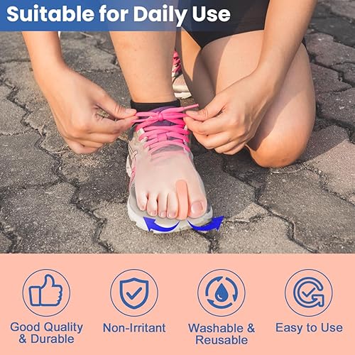 Miniatura 6 de JUMPOW Separadores de dedos de gel para dedos  Correctores de juanetes de gel suave, alisador de dedos de martillo, ideal para juanetes, dedos