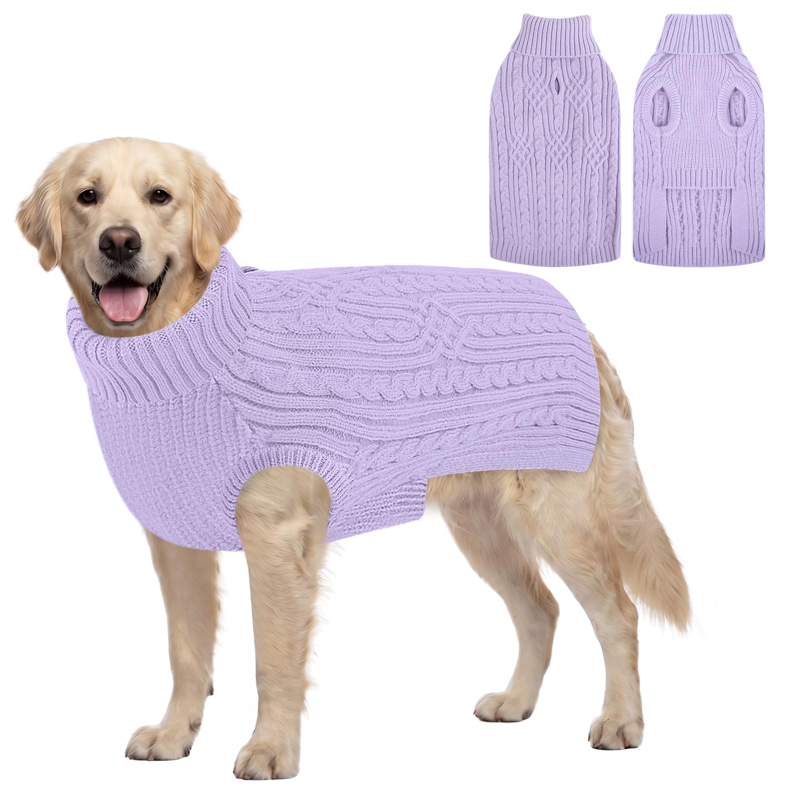 AOFITEE Dog Sweater for Extra Large Dogs, Turtleneck Dog Sweater for Winter