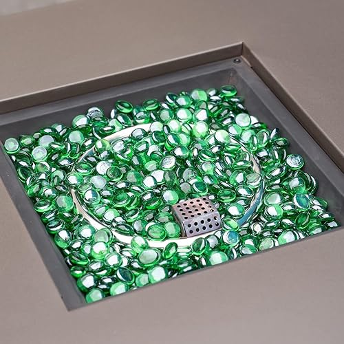 Miniatura 6 de onlyfire Cuentas de vidrio planas para hoguera de propano, rocas de vidrio reflectantes de 12 pulgada, canicas planas de 10 libras para chimenea de