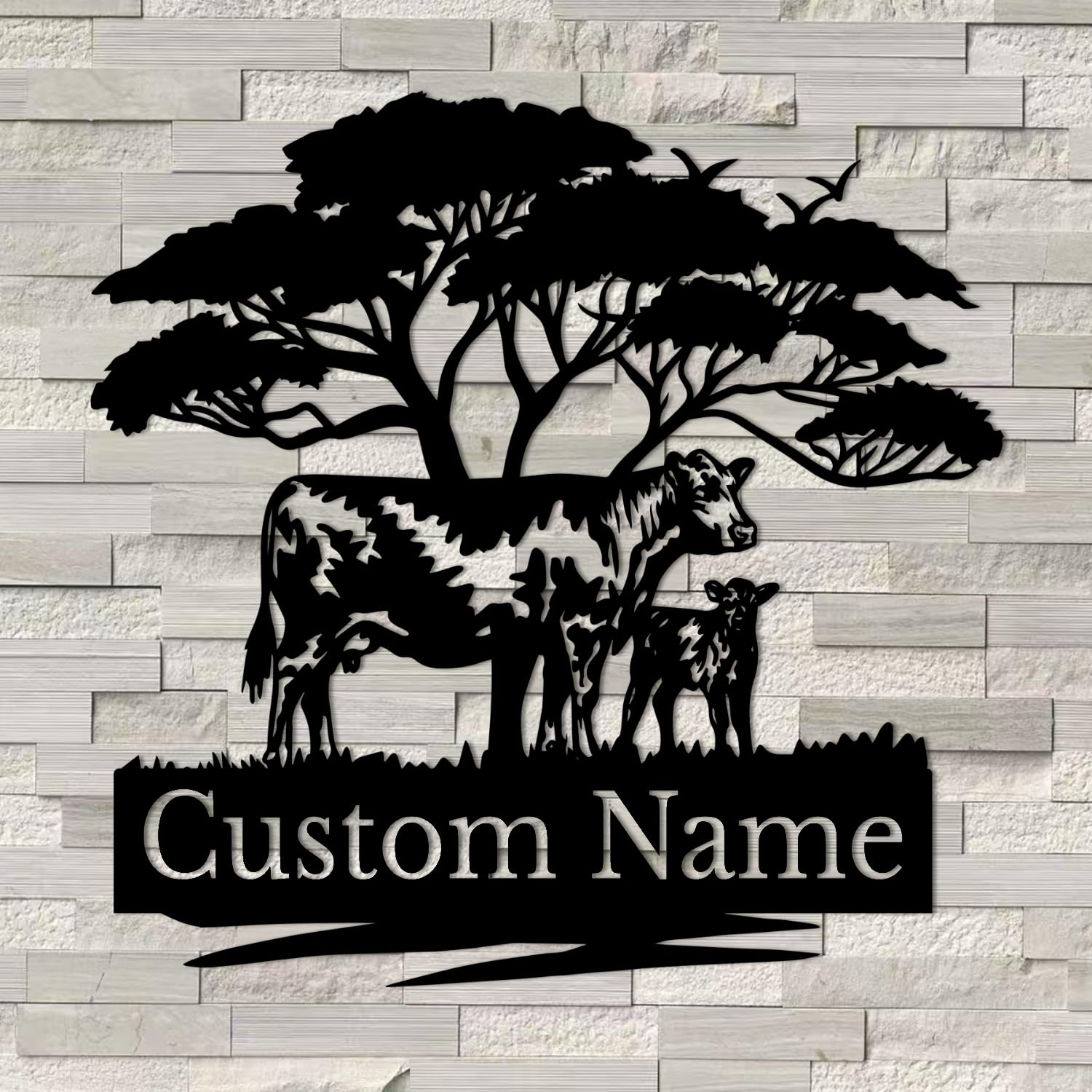 Houdoum Cow D Custom Cow Metal Sign,Cow Wall Art,Ecor,Cow Farm Sign,Personalized Cow Farmhouse Decor,Farmer Name Sign,Farmer Gift,Cow Lover Gifts (Cow D)