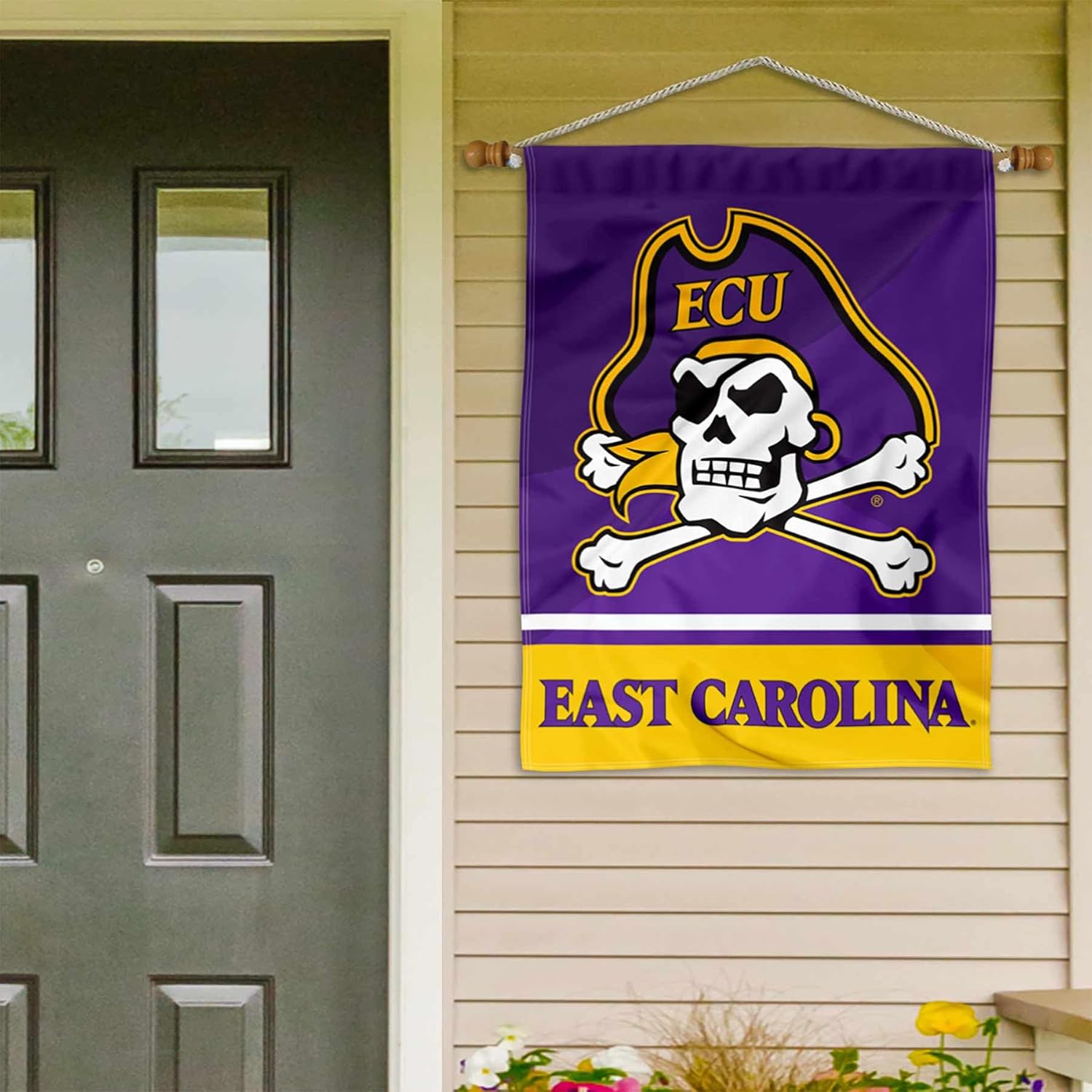 College Flags & Banners Co. East Carolina Pirates Banner with Hanging Pole