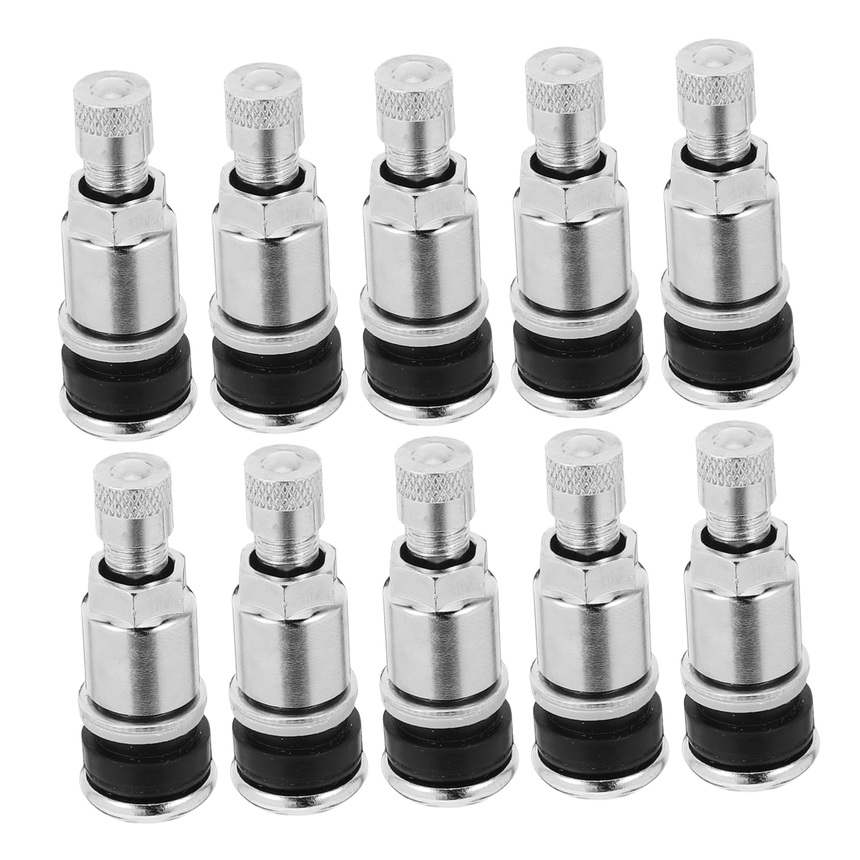 GALPADA 10pcs Tiges de Valve de Pneu Tubeless en Acier 45 Résistant à l'usure, Faciles à Installer, Adaptées pour Camions et Remorques Couleur Argenté