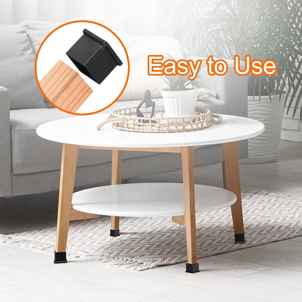 Cheap 8Pcs Rectangle Silicone Chair Leg Caps Non-Slip Table Foot Cover