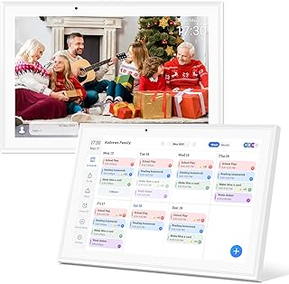 Calendário Digital de 10,1 Polegadas e Tela sensível ao toque interativa com Tabela de tarefas domésticas para planejame...