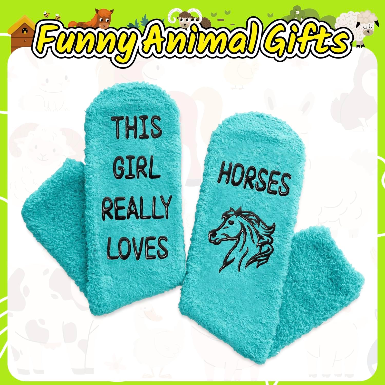 HAPPYPOP Fuzzy Animal Socks for Women - Turtles Gifts Pigs Socks Horses Octopus Gifts Girls - Image 5