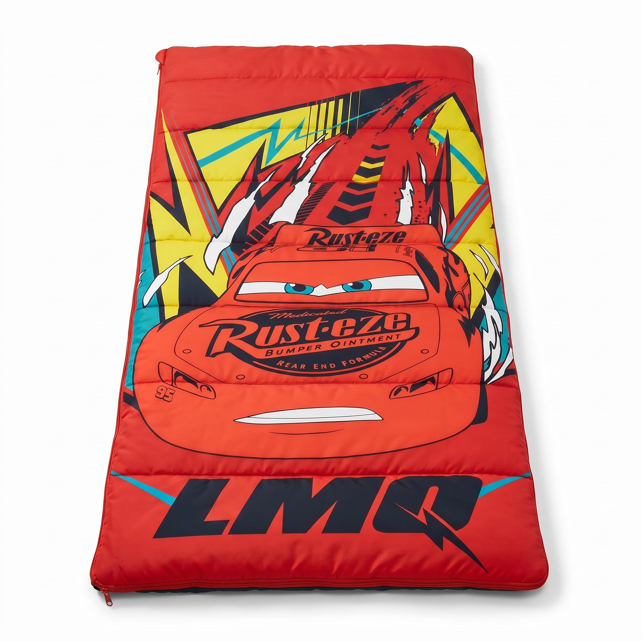 Disney Cars McQueen Kids Sleeping Bag 70x140cm | Lightweight & Warm 100% Polyester Slumber Bag with Zip Closure | Ideal for School Trips, Sleepovers & Camping | Official Licensed Product