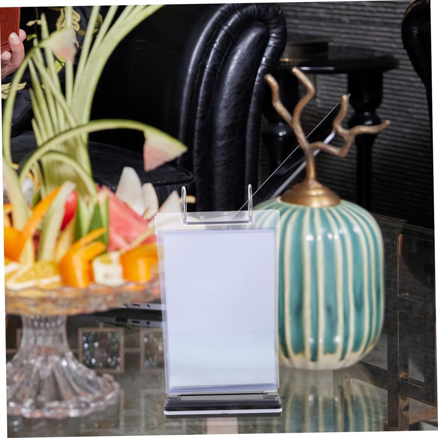 Musaner Menu Holder for Table Menu Display Holder Flip Menu Holder Menu Display Stand Desktop Display Stand Restaurant Menu Stand Sign Poster Stand A6 PVC Picture Frame Materia