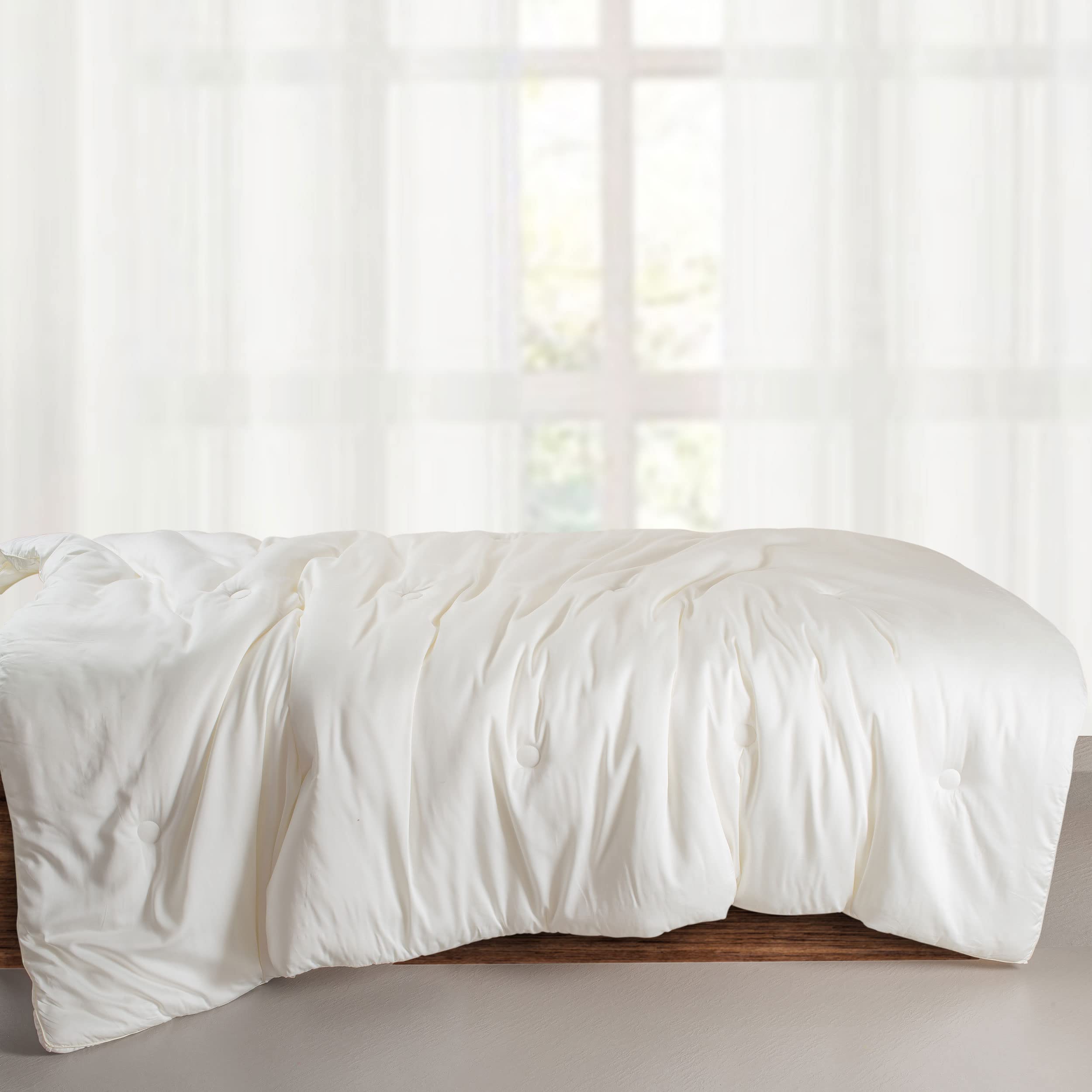 SPREAD SPAIN Microfiber 200 GSM Milk AC Quilt Comforter for All Season, Single (Cream, 60x90 inches)-image-48
