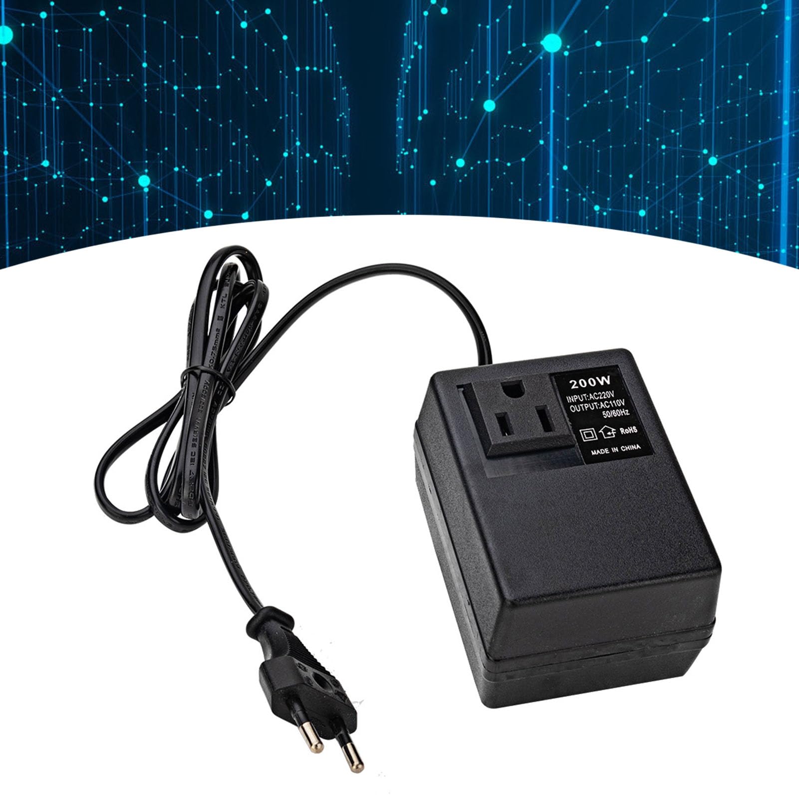 Przetwornica napięcia 220 V na 110 V Przenośny adapter podróżny o mocy 200 W Transformator mocy