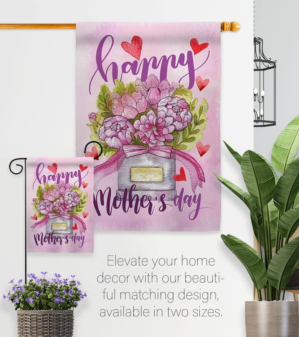 Mommy Love You House Flag - Family Mother's Day Mom Mama Grandma Flowers Parent Sibling Relatives Grandparent - Decoration Banner Small Garden Yard Gift Double-Sided Made In USA 28 X 40